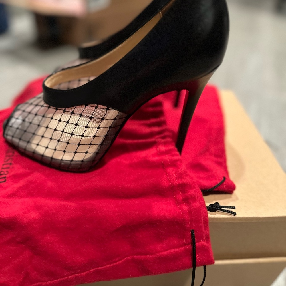 Black Mesh Stiletto Heels
